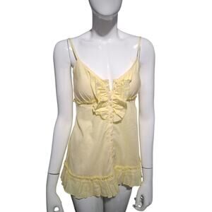 Y2K Junior size M Babydoll Ruffle‎ Grungecore Academia Indie Smocked Tank Top